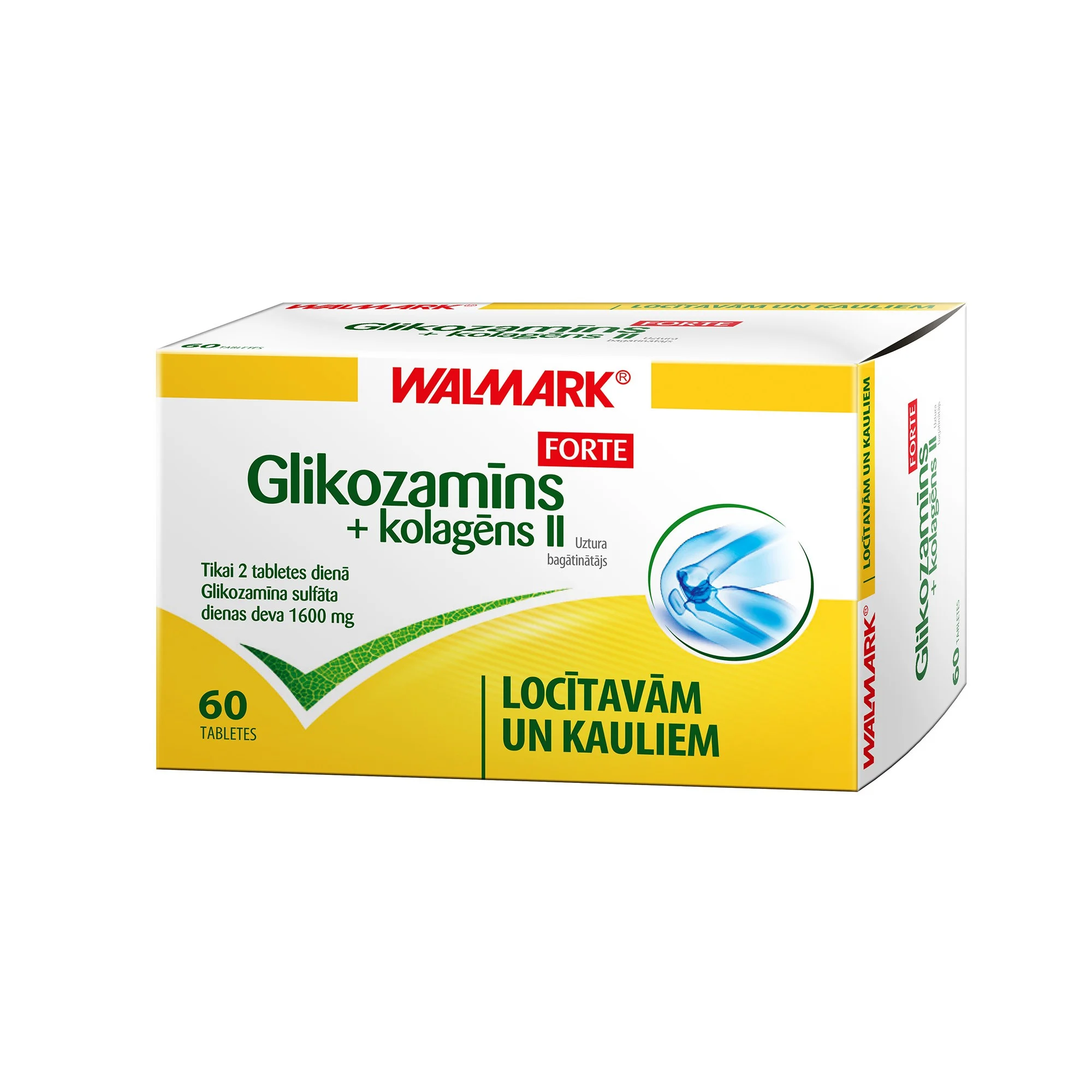 WALMARK Glucosamine Forte + kolagenas II tabletės N60