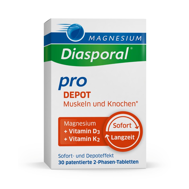 MAGNESIUM DIASPORAL Pro Depot tabletės raumenims ir kaulams N30