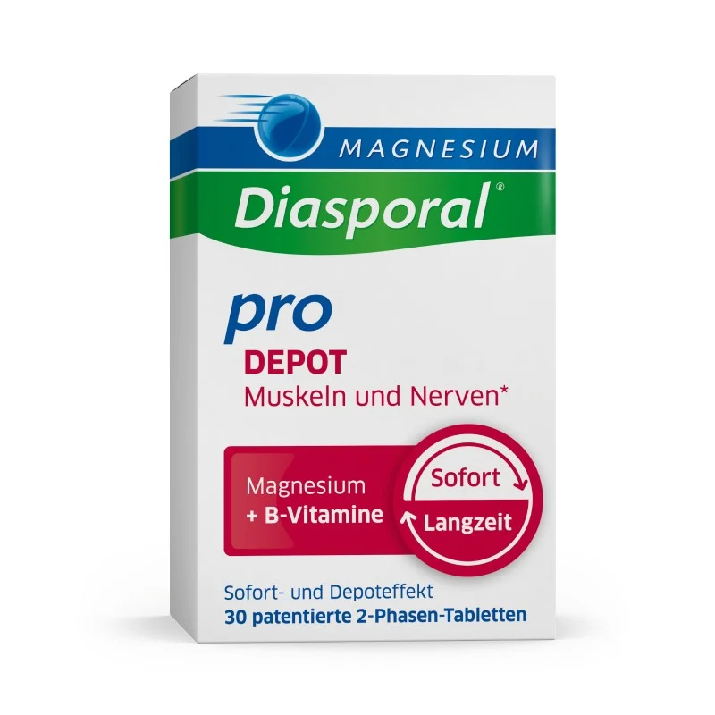 MAGNESIUM DIASPORAL Pro Depot raumenims ir nervams skirtukas. N30