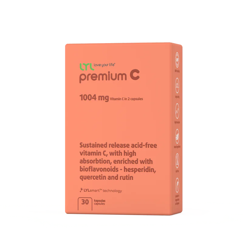 LYL premium C Didelio efektyvumo vitaminas C 1000 mg