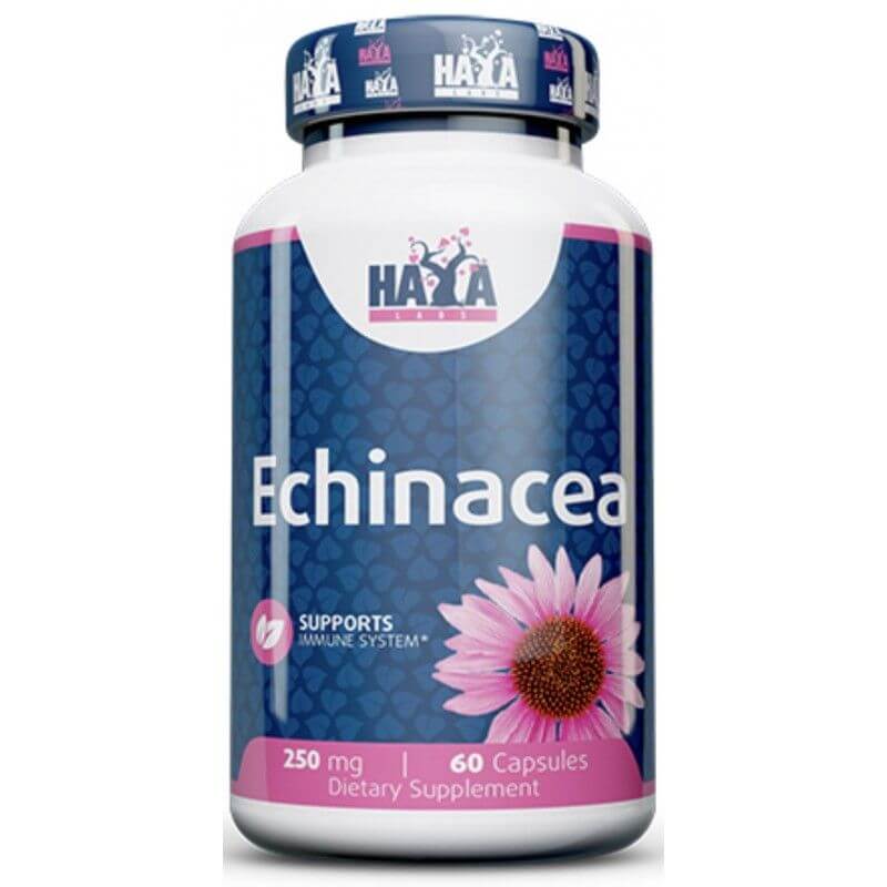 HAYA LABS Echinacea (Siauralapės ežiuolės šaknų ekstraktas) - 60 kaps.