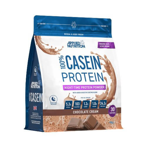 APPLIED NUTRITION 100% Casein Protein - 900g Braškių kremas