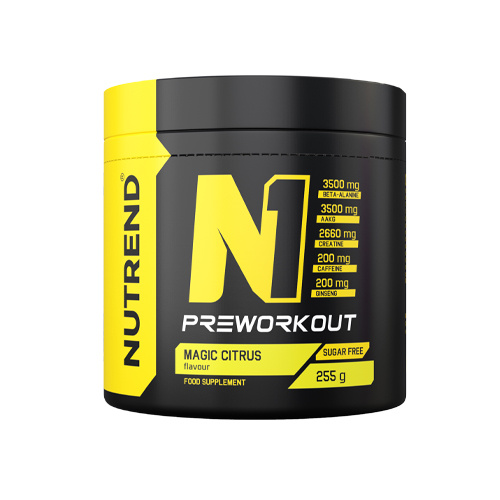 NUTREND N1 Pre Workout - 255g Tropiniai saldainiai