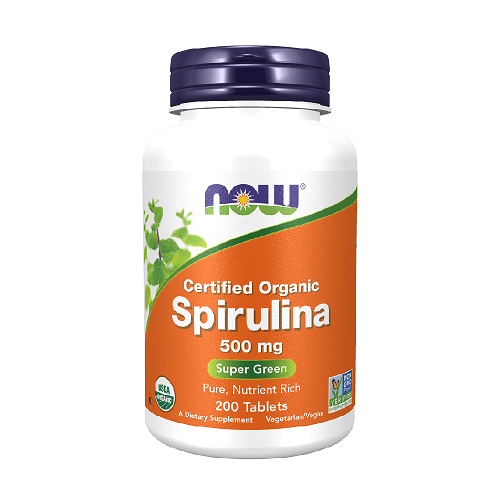 NOW Ekologiška Spirulina 500mg - 200 tabl.