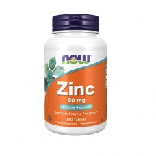 NOW Zinc 50 mg (cinko gliukonatas) - 250 tabl.