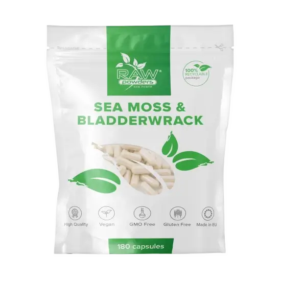 RAW POWDERS Sea Moss & Bladderwrack - 180 kaps.