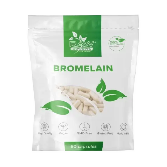 RAW POWDERS Bromelainas 400mg - 60 kaps.