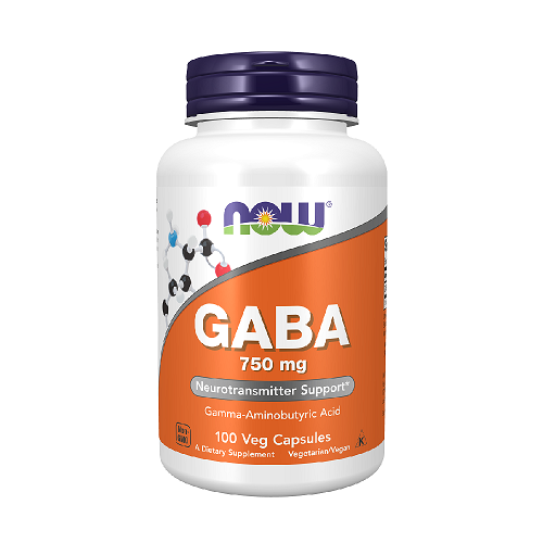 NOW GABA 750 mg - 100 veg. kaps.