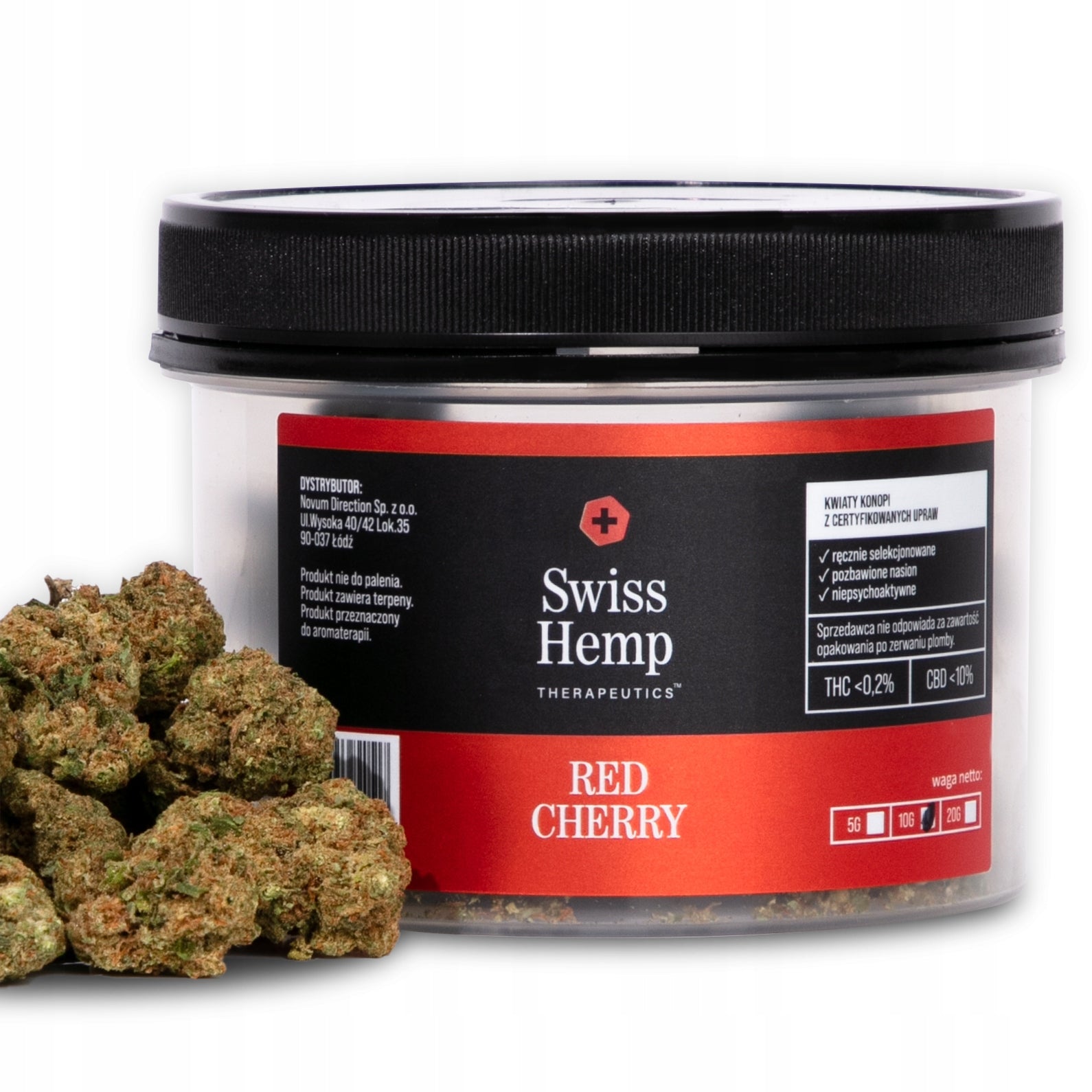 Swiss Hemp RED CHERRY CBD kanapių žiedai 10%