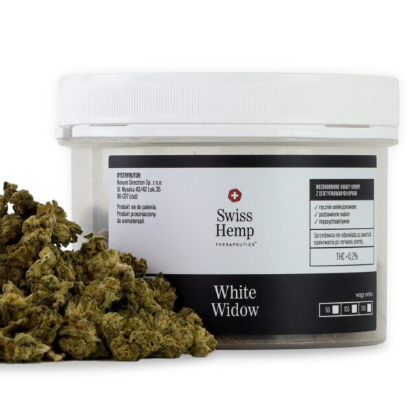 Swiss Hemp WHITE WIDOW CBD kanapių žiedai 10%