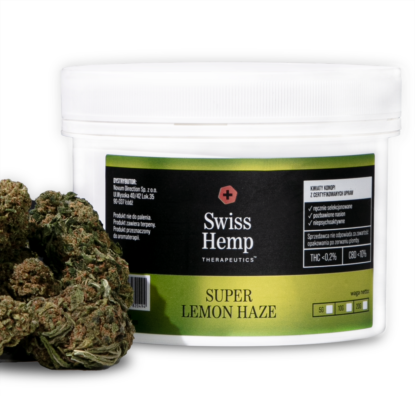 Swiss Hemp SUPER LEMON HAZE CBD kanapių žiedai 10%