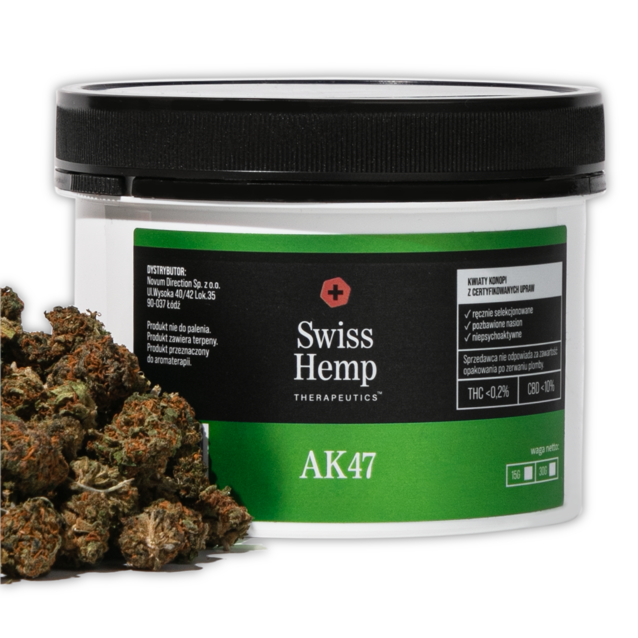 Swiss Hemp AK47 CBD kanapių žiedai 10%