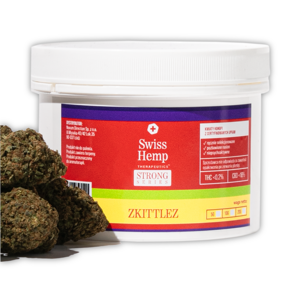 Swiss Hemp SKITTLES CBD kanapių žiedai 18%