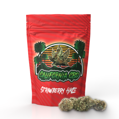 California  STRAWBERRY  HAZE CBD kanapių žiedai 40%