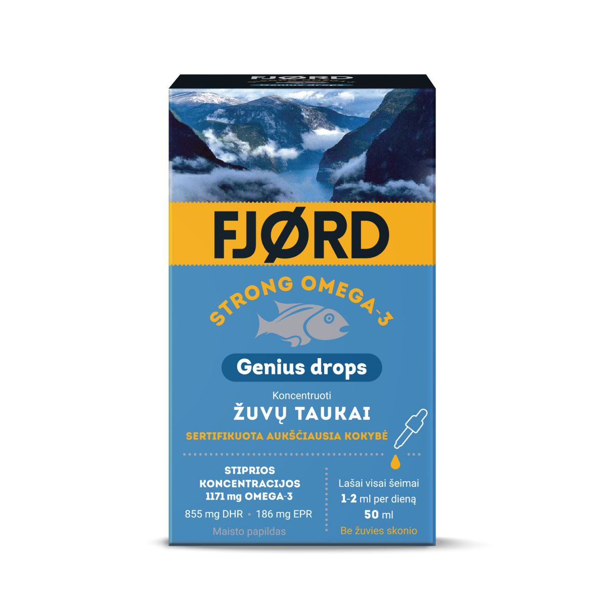 FJORD Strong Omega-3 Genius drops / AKCIJA 1+1