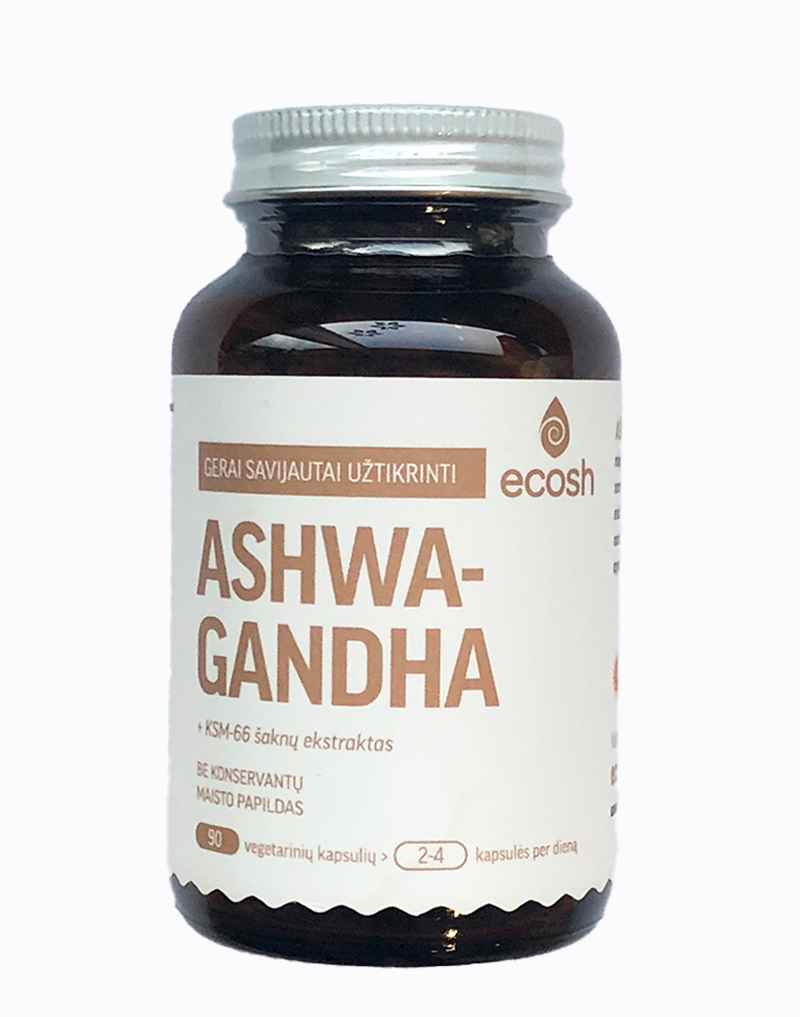 ECOSH AŠVAGANDA (Ashwagandha), 90 kapsulių