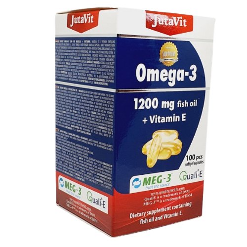 Maisto papildas OMEGA-3 + VITAMINAS E, 100 kaps.