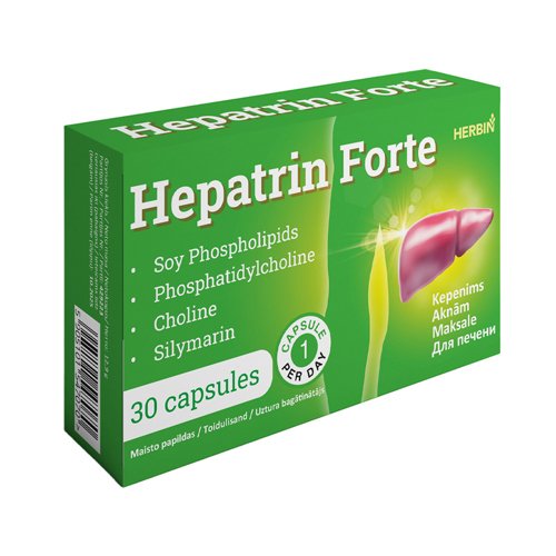 Maisto papildas HERBIN HEPATRIN FORTE, 30 kaps.