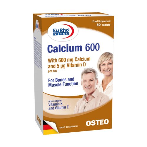 Maisto papildas EURHO VITAL CALCIUM 600, 60 tab.