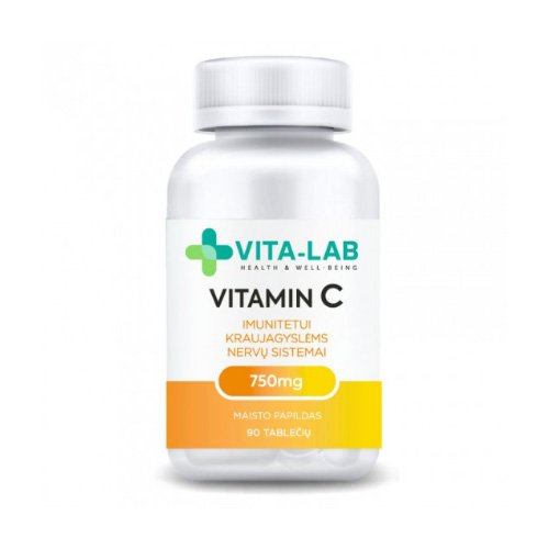 Maisto papildai Vitaminas C 750 mg VITA-LAB, 90 tab.