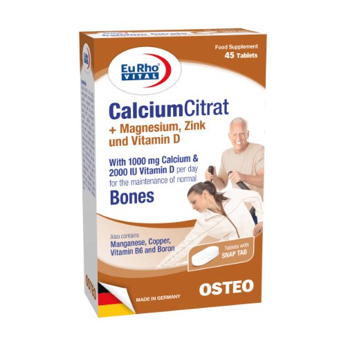 Maisto papildas EURHO VITAL CALCIUM CITRAT OSTEO, 45 tab.