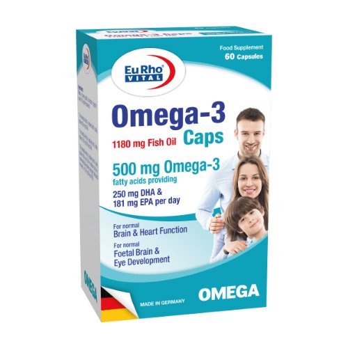 Maisto papildas EURHO VITAL OMEGA 3, 60 kaps.