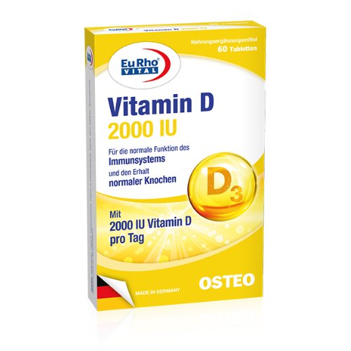 Maisto papildas EURHO VITAL VITAMIN D 2000, 60 tab.