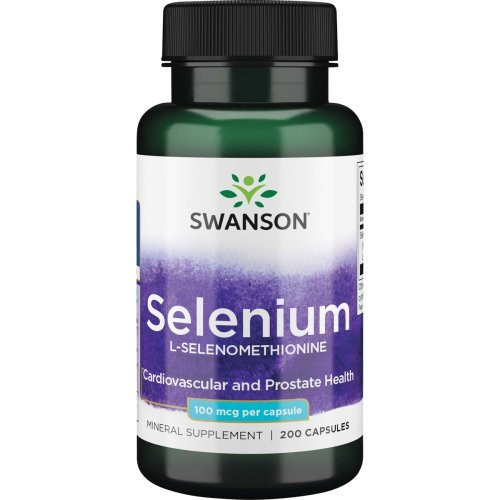 SWANSON Selenium 100 Mcg Maisto papildas Selenas 100 Mcg, 200 kapsulių