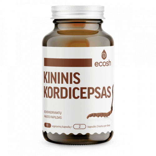 Ecosh Chinese Cordyceps Maisto papildas Kininis kordicepsas, 90 kapsulių