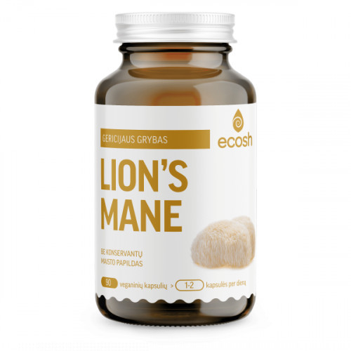 Ecosh Lion’s Mane Gericijaus grybas, 90 kapsulių