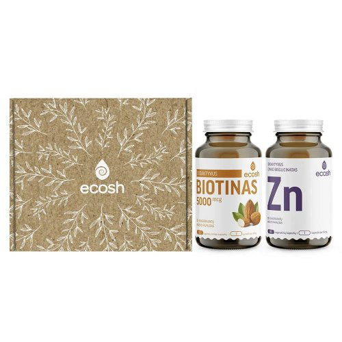 Ecosh Beauty Supplement Kit Maisto papildų rinkinys grožiui Biotinas+Cinkas, Rinkinys