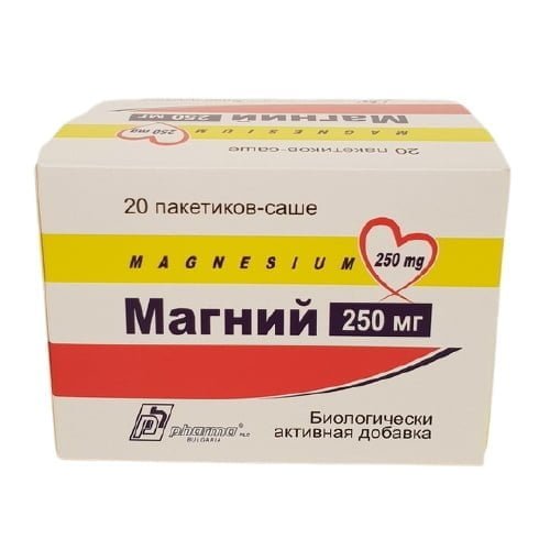Maisto papildas MAGNESIUM 250 mg, 20 pak.
