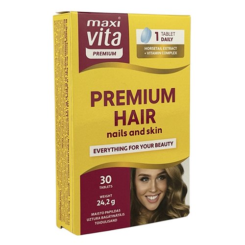 Maisto papildas MAXI VITA PREMIUM HAIR, 30 tab.