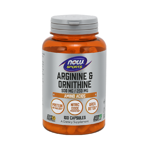 NOW Arginine Ir Ornithine 100 Veg. Kapsulių