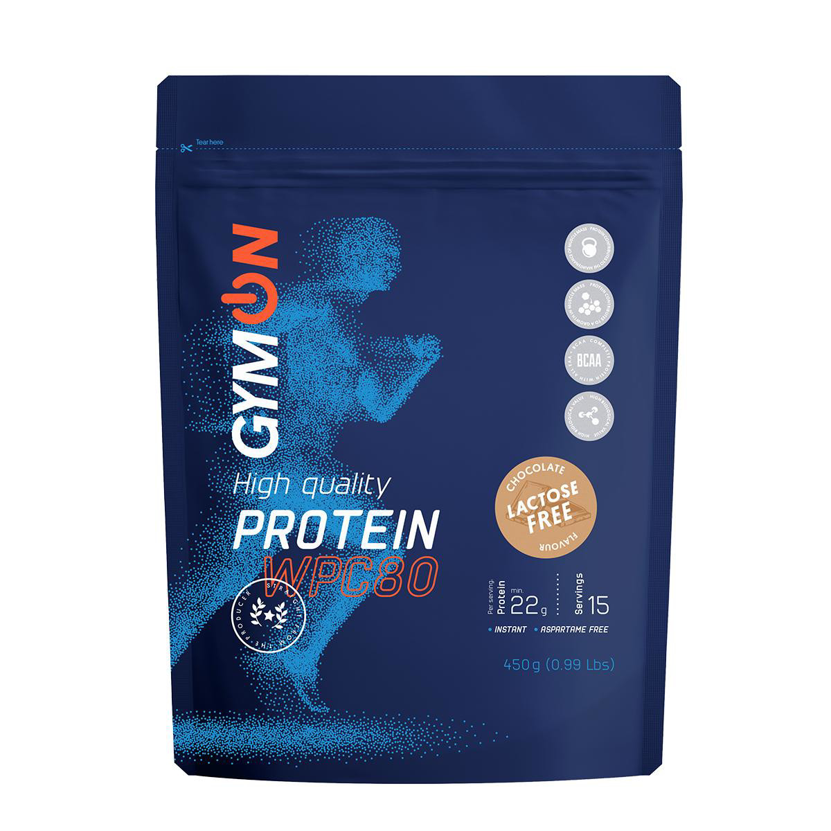 GYMON, šokolado skonio baltymų kokteilis, be laktozės, 450 g
