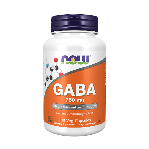 NOW GABA 750 mg 100 Veg. Kapsulių