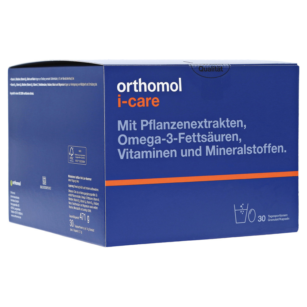 ORTHOMOL I-CARE, milteliai ir kapsulės, 30 porcijų