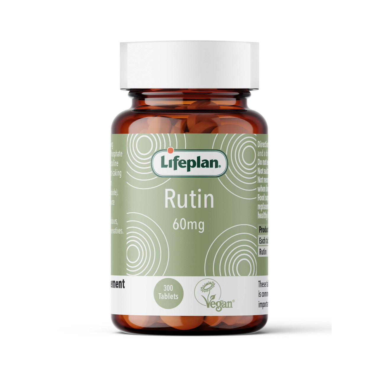 Rutinas 60 mg LIFEPLAN, grynas rutinas, 300 tablečių
