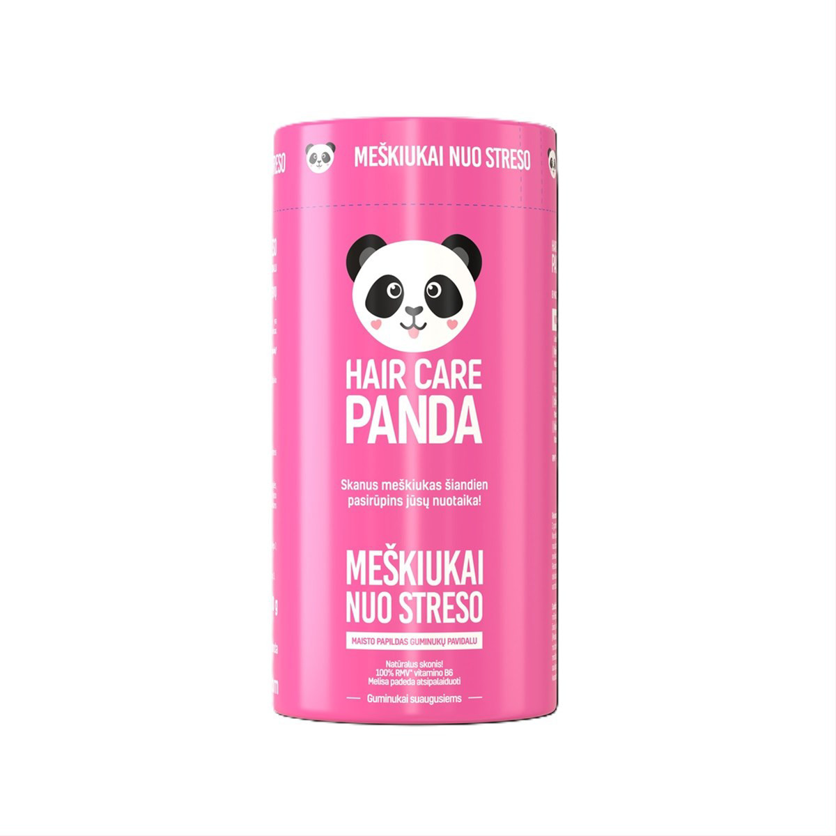 HAIR CARE PANDA MEŠKIUKAI NUO STRESO, persikų skonio, 60 guminukų