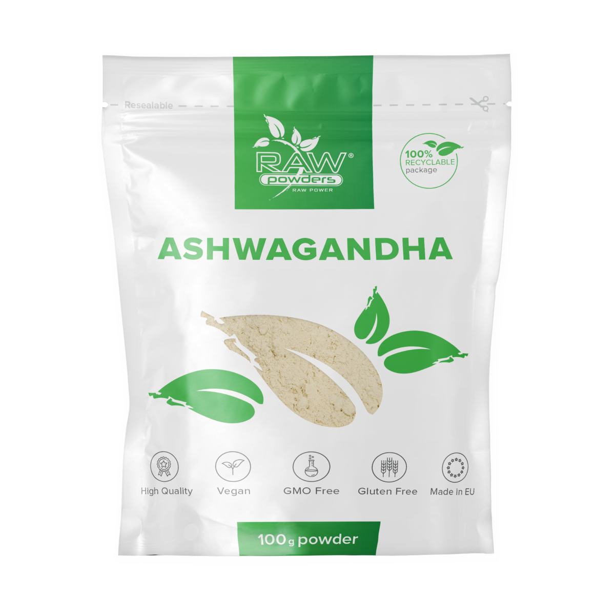 RAW POWDERS AŠVAGANDA milteliai, 100 g
