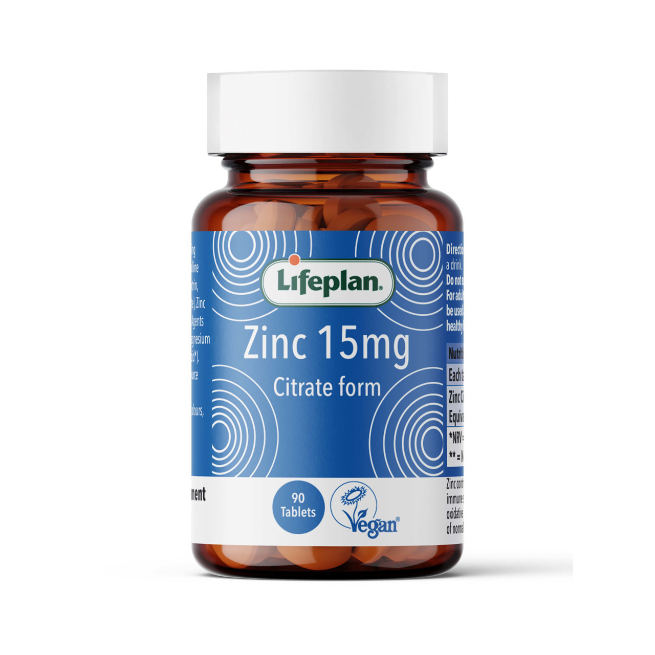 LIFEPLAN CINKAS, 15 mg, cinko citratas, 90 tablečių