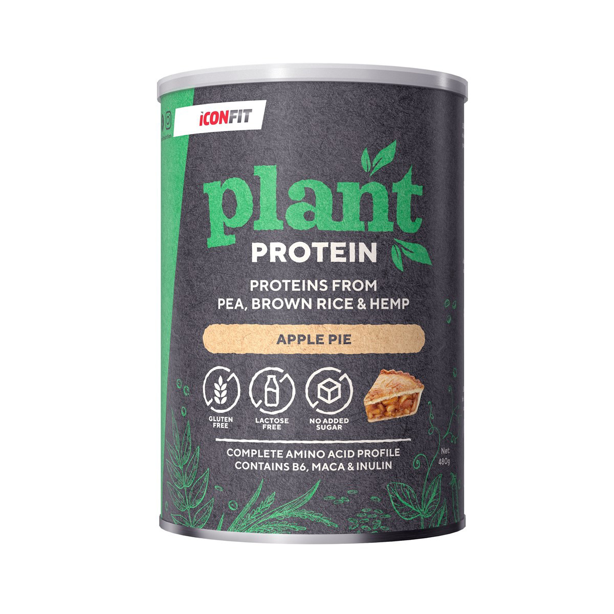 ICONFIT, Augaliniai baltymai - Obuolių pyrago, 480g