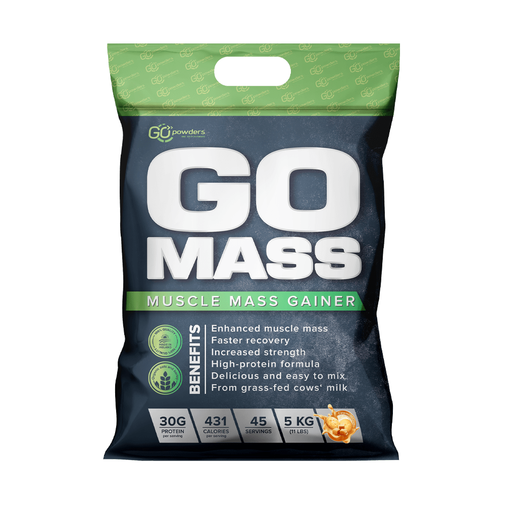 GO POWDERS GO MASS GAINERIS Masės augimo proteino kokteilis Karamelinio biskvito skonio, 5 kg