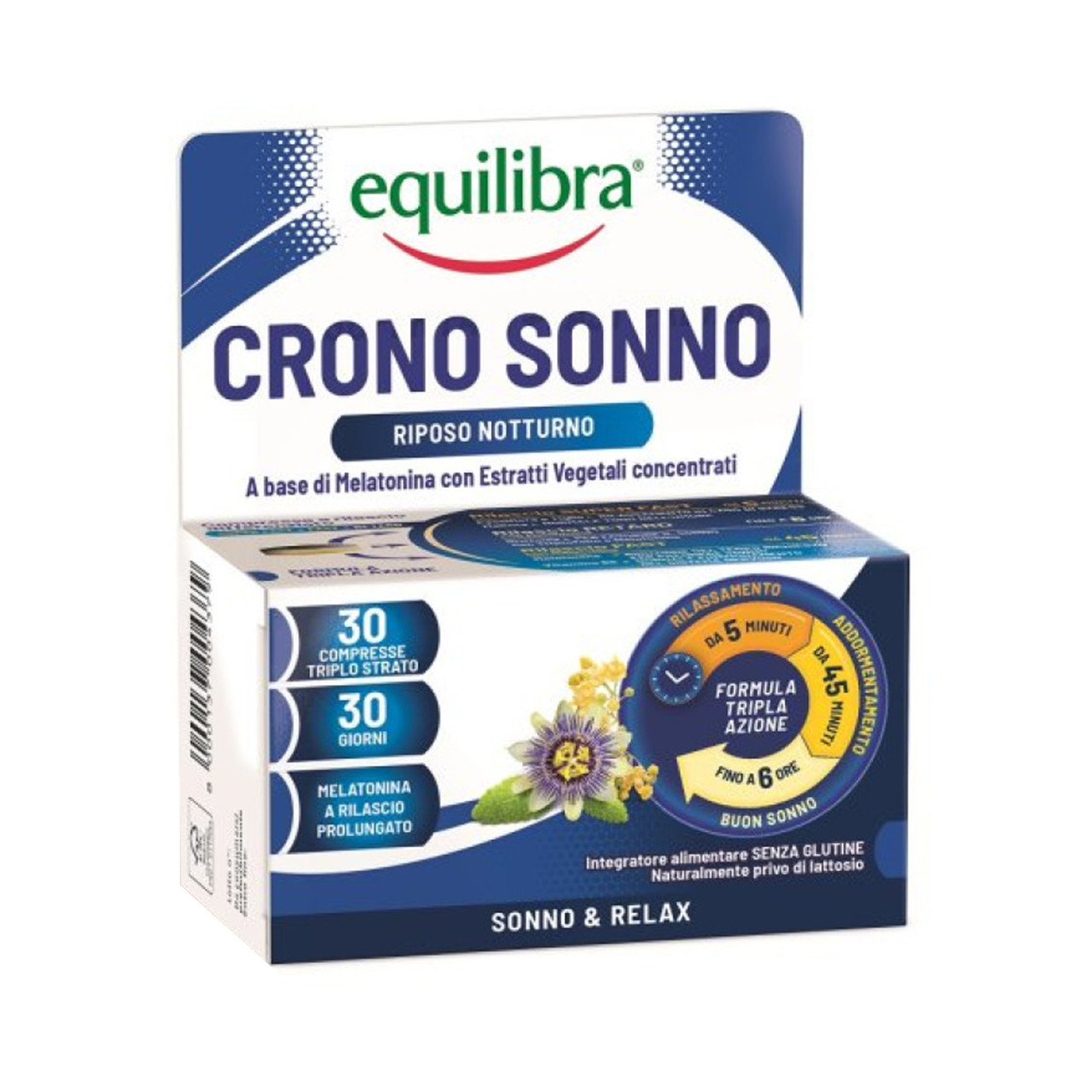 EQUILIBRA maisto papildas miegui ir atsipalaidavimui, CRONO SONNO, 30 tab.