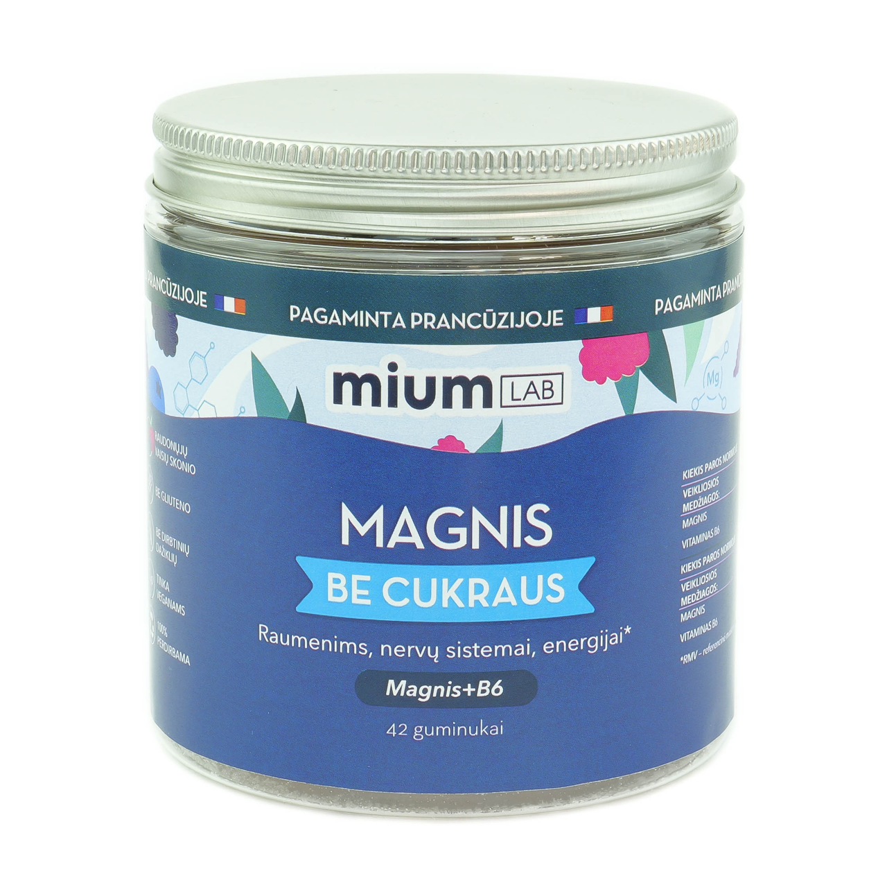 MIUM LAB maisto papildas MAGNIS. Nuo 4 metų! 42 guminukai.