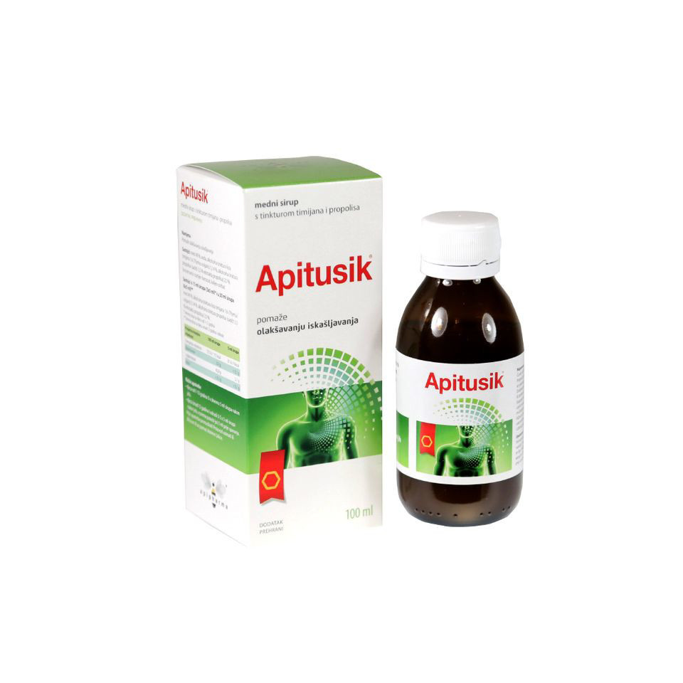 APITUSIK, skystas maisto papildas su medumi, vaistiniu čiobreliu ir propolio tinktūra, 100 ml