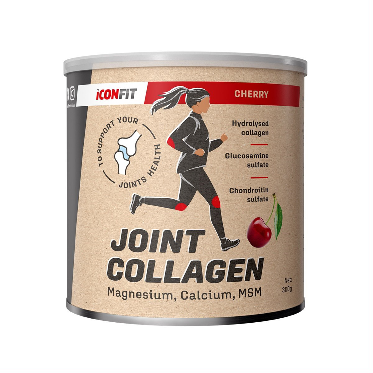 ICONFIT, sąnarių kolagenas, vyšnių skonio, milteliai, 300 g