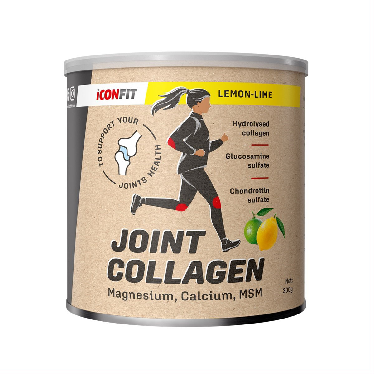 ICONFIT, sąnarių kolagenas, citrinų-laimo skonio, milteliai, 300 g
