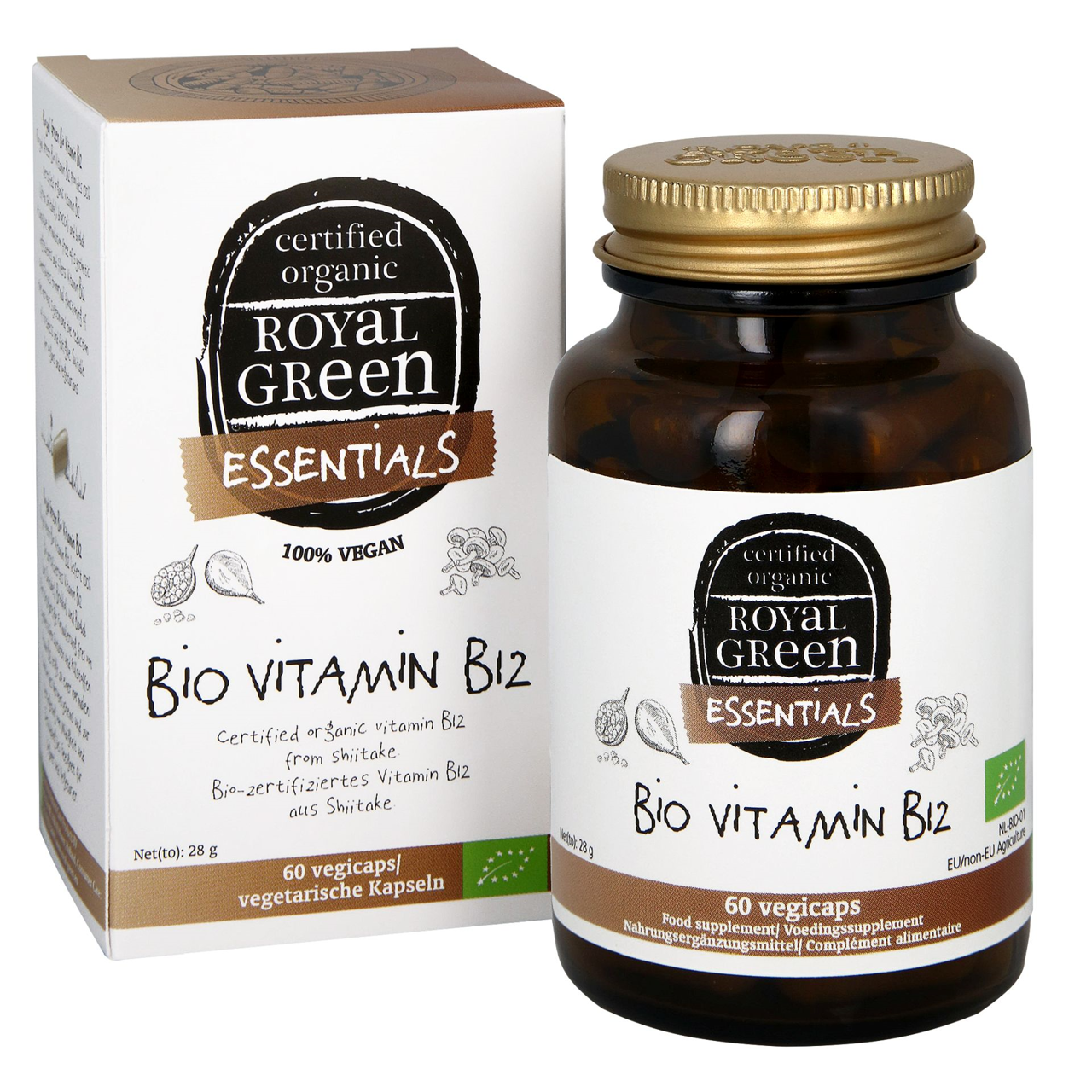 ROYAL GREEN BIO Vitaminas B12 25µg, 60 kapsulių