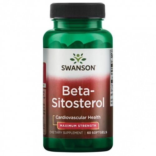 SWANSON Beta - Sitosterol Cardiovascular Health Maximum Strength Beta sitosterolis, 60 kapsulių